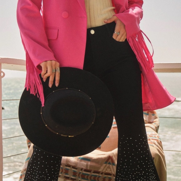 NEW! Blue B Double Breasted Fringe Blazer, Box Cut Y2K Retro D. Gibson Style SML - Picture 2 of 9